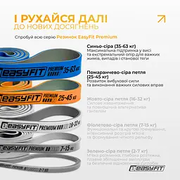 Набір двошарових резинок для підтягування EasyFit Premium 2-32 кг (3 шт) - мініатюра 11