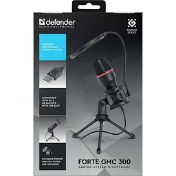Ігровий стрім мікрофон Defender Forte GMC 300 USB, 1.5 м (64631) - мініатюра 2