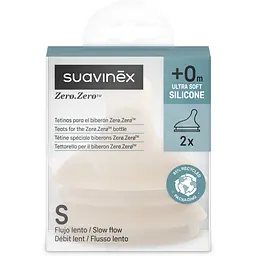 Соска Suavinex Zero антиколікова повільний потік +0 місяців 2 шт. бежева (308449) - мініатюра 2