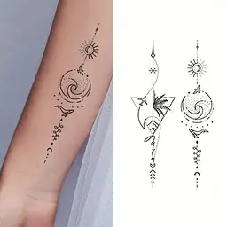 Набір дитячих тимчасових тату Чорні міні №2 black-tattoo-mini-set-2-3, 30 штук по 9,5*5,5 см - мініатюра 4
