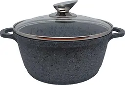 Каструля з кришкою Krauzer Granite Line KR-77050 16 см 1.7 л сіра