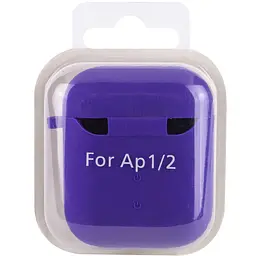 Силіконовий футляр з мікрофіброю для навушників Airpods 1/2 Фіолетовий / Ultra Violet - мініатюра 6
