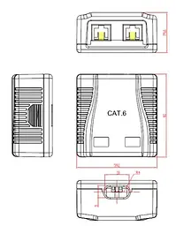 Розетка Cablexpert (NCAC-2U6-01) 2хRJ-45, Cat6, зовнішня, біла - мініатюра 2