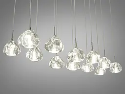 Люстра стельова LED Diasha 3004/12HR 12 ламп, 20W, G4, хром, сучасний стиль для коридору, кухні, офісу - мініатюра 3