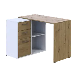 Офісний стіл Doros T8 Білий/Дуб Артізан 100х83х75 (41516060)