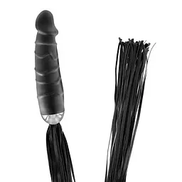 Флогер Fetish Tentation Whip with Dildo Handle, 45 см (чорний) - мініатюра 2