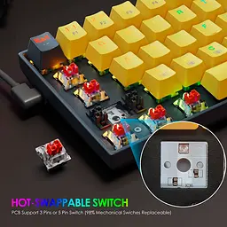 Клавіатура Redragon K688 RGB USB Mini [K688RGB-BW] [84556] - мініатюра 6
