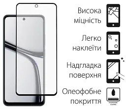 Скло захисне Dengos Full Glue Realme C65 (black) (TGFG-362)