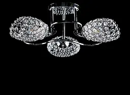 Люстра стельова Splendid Ray L3117/3 (CH), 3xE27, 43 см, хром, білий, метал, кришталь, сучасний стиль для дому