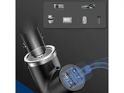 Автомобільний зарядний пристрій BASEUS Y type dual USB+cigarette lighter extended car charger 3.1 A Black (CCALL-YX01) - мініатюра 7