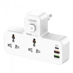 Мережевий подовжувач фільтр на 2 розетки із захисними шторками 2 USB 3A + Type C - мініатюра 3