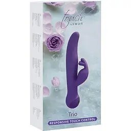 Вібратор-кролик Touch by Swan Trio Purple сенсорне керування ротація діаметр 3.8 см - мініатюра 7