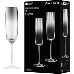 Набір келихів Ardesto Black Mars Mira для шампанського 270 мл 2 шт. сірий (AR2627GRG) - мініатюра 5