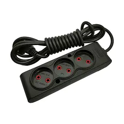 Мережевий подовжувач TECCO 3м 3 поста black (8681277843280)