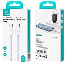 USB Кабель Usams U86 (US-SJ656) Type-C-Type-C PD 60W 5A 1.2m Фіолетовий - мініатюра 3