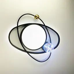 Люстра-орбіта з led гірляндою в плафоні | Line F | Арт. MJ47-500 BK - мініатюра 6