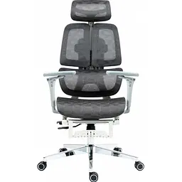 Офісне крісло GT Racer B-2450 White/Gray [121431] - мініатюра 7