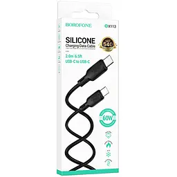 Дата кабель Borofone BX113 Lenny Type-C to Type-C 60W (2m) Black - мініатюра 2