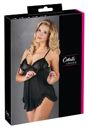 Сорочка Cottelli Lingerie Ruffles, L (чорний) - мініатюра 6