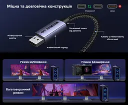 Кабель DisplayPort UGREEN DP137 2.1 кутовий 90° 16K 60 Гц 3 м чорний (16039) - мініатюра 4