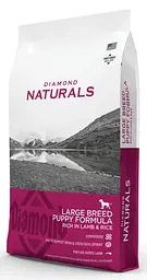 Сухий холістик корм Diamond Naturals Puppy Large Breed Lamb&Rice з ягням для цуценят великих порід, 15 кг
