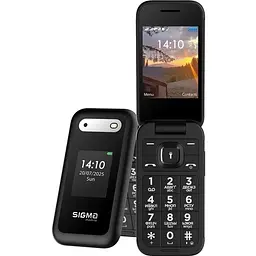 Мобільний телефон Sigma mobile X-style 281 Clik, чорний, 2 Mini-SIM, дисплей 2.8" (240х320) + 1.77" (128x160), розкладачка
