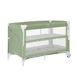 Дитячий манеж — ліжко для новонароджених 2 в 1 з подвійним дном Porta CRL-18103 Mint Green 125*65 см CARRELLO зелений