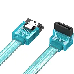 Кабель SATA 3.0 7pin, F/F, 0.5 м, L-конектор, Синій Vention - мініатюра 3