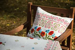 Скатертина Ecotton 150х200 см натуральна бавовняна Маки Український етно-стиль сірий (24939) - мініатюра 7