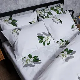Комплект постільної білизни Moon&Star Бязь Gold Люкс Wisteria White Сімейний 160х220х2 наволочки 4х50х70 - мініатюра 7