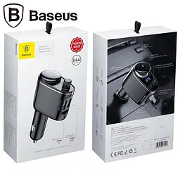 ФМ-модулятор адаптер автомобільний + Bluetooth FM BASEUS Locomotive 2USB (CCHC000001) - мініатюра 2