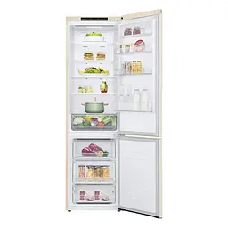 Холодильник LG 203x60х68 холодильне відділення 277 л морозильне відділення 107 л 2 двері А+ NF бежевий (GC-B509SECL) - мініатюра 2