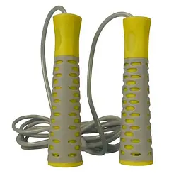 Скакалка PowerPlay 4206 Jump Rope PRO+ Сіро-жовта 2,75 м (PP_4206_Grey/Yellow) - мініатюра 2