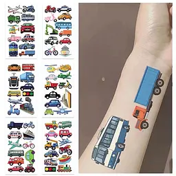 Набір тимчасових тату "Транспорт №1" Fresh Tattoo transport-tattoo-1-10, 10 штук, розмір 12 х 7 см - мініатюра 7