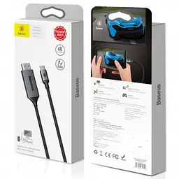 Перехідник Baseus Video Type-C Male to HDMI Male 4k 1.8m CATSY-0G - мініатюра 2