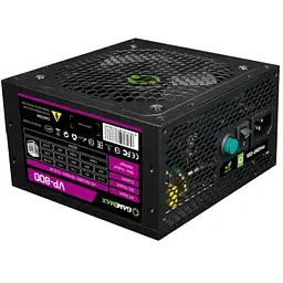 Блок живлення 800 Вт, GameMax VP-800, Black, 80+ Bronze, Active PFC, 12 см, 3xMolex / 6xSATA / 2x2+6-pin / 1x4+4-pin / 1x20+4-pin, захист OVP / UVP / OCP / OLP / OPP / SCP