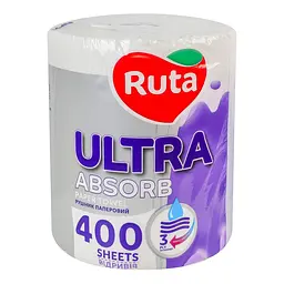 Рушники паперові Ruta Ultra 1 рул 3 ш білі