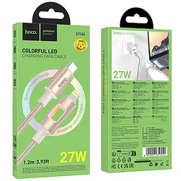 Дата кабель Hoco U 144 New Type-C to Lightning 27 W (1.2 m) Gold - мініатюра 2