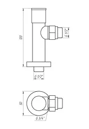 Набір подовжених кутових кранів Solomon 7777 1/2" з американкою Chrome 30412 - мініатюра 4