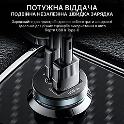 Essager Car Charger 30W 2 порта USB-C та USB-A PD QC 3.0 (чорний) - мініатюра 5