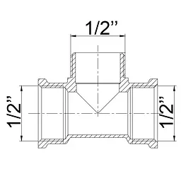 Трійник латунний 1/2″ВР х 1/2″ЗР х 1/2″ВР ливарний 211Б 000021646 - мініатюра 4
