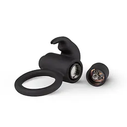 Ерекційне кільце EasyToys Bunny Vibe Ring 7.4 см (чорний) - мініатюра 6