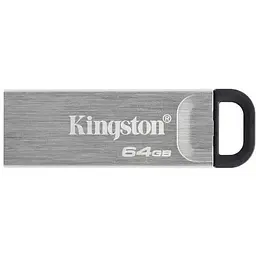 Флеш накопичувач USB 64Gb Kingston DataTraveler Kyson сріблястий USB 3.2 Gen 1 до 200/60 МБ/с (DTKN/64GB)