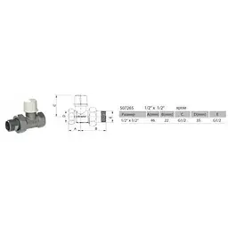 Кран для радіатора прямий Arco 1/2″ під ключ 507265 - мініатюра 2