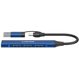 Концентратор Canyon hub DS-02 4in1 USB-A/C Blue (CNS-TDS02BL)