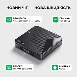 Смарт ТВ 4К приставка X88 PRO X5M Amlogic S905X5M 4/32 ГБ Android 14, голосовий пошук - мініатюра 3