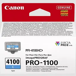 Картридж струменевий PFI-4100 imagePROGRAF PRO-1100 Cyan Canon teh0015058 - мініатюра 2