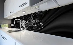 Кухонний фартух Happy Pocket Мокра троянда Бризки води вінілова для кухні 65х250 см Текстури Чорний Z184325 - мініатюра 5