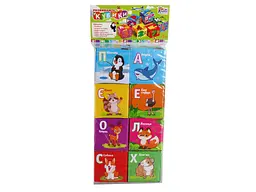 Набір м’яких кубиків 4FUN Game Club Тварини, 40413, 6 штук, водонепроникна тканина, літери, геометричні фігури