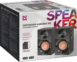 Акустична система 2.0 Defender Aurora S12, 10Вт (RMS) MDF чорна - мініатюра 7